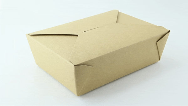 Contenitore per pasti in cartone kraft laminato - 2000 ml - 21,6 cm x 16 cm x 6,5 cm - 200 unità