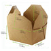 Contenitore per pasti in cartone kraft laminato - 2000 ml - 21,6 cm x 16 cm x 6,5 cm - 200 unità - dimensions