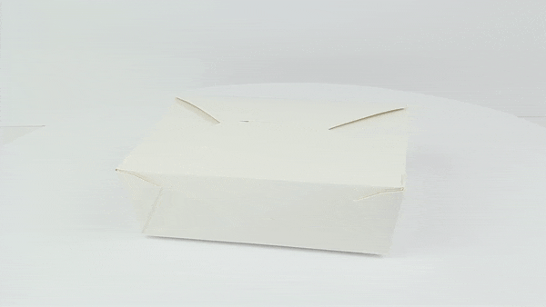Contenitore per pasti in cartone bianco - 2000 ml - 21,5 cm x 16 cm x 6,5 cm - 200 unità