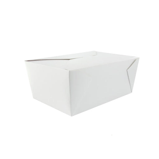 Contenitore per pasti in cartone bianco - 2000 ml - 21,5 cm x 16 cm x 6,5 cm - 200 unità
