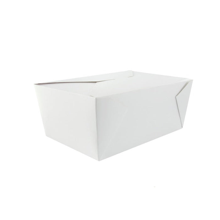 Contenitore per pasti in cartone bianco - 2000 ml - 21,5 cm x 16 cm x 6,5 cm - 200 unità