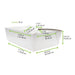 Contenitore per pasti in cartone bianco - 2000 ml - 21,5 cm x 16 cm x 6,5 cm - 200 unità - dimensions