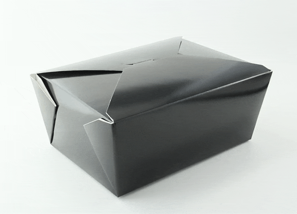 Contenitore per pasti in cartone nero - 3000 ml - 21,5 cm x 16 cm x 9 cm - 160 unità