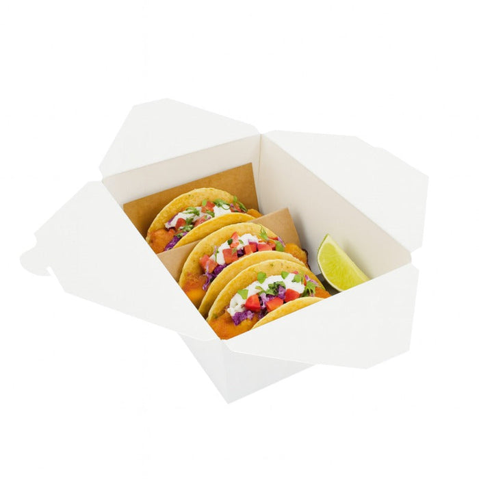 Contenitore per pasti in cartone bianco - 3000 ml - 21,5 cm x 16 cm x 9 cm - 160 unità