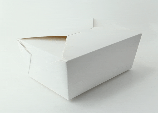 Contenitore per pasti in cartone bianco - 3000 ml - 21,5 cm x 16 cm x 9 cm - 160 unità