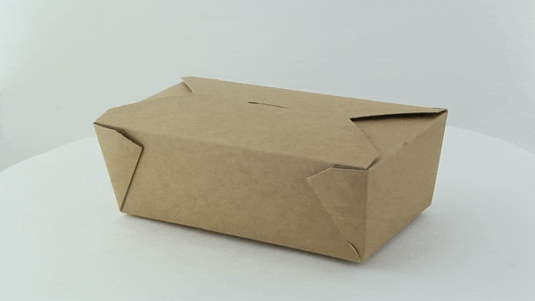 Contenitore per pasti in cartone kraft laminato - 1000 ml - 18,4 cm x 10,5 cm x 6 cm - 250 unità
