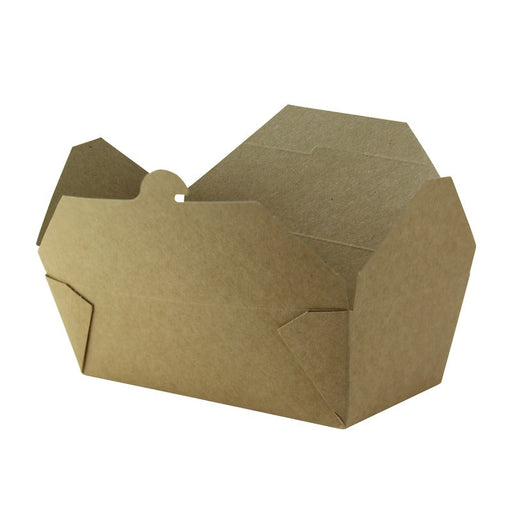Contenitore per pasti in cartone kraft laminato - 1000 ml - 18,4 cm x 10,5 cm x 6 cm - 250 unità