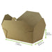 Contenitore per pasti in cartone kraft laminato - 1000 ml - 18,4 cm x 10,5 cm x 6 cm - 250 unità - dimensions