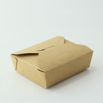 Mini contenitore per pasti in cartone kraft - 410 ml - 12 cm x 9,8 cm x 3,8 cm - 500 unità