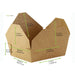 Mini contenitore per pasti in cartone kraft - 410 ml - 12 cm x 9,8 cm x 3,8 cm - 500 unità - dimensions