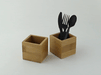 Portautensili in bambù - 6 cm x 6 cm x 6 cm - 10 unità