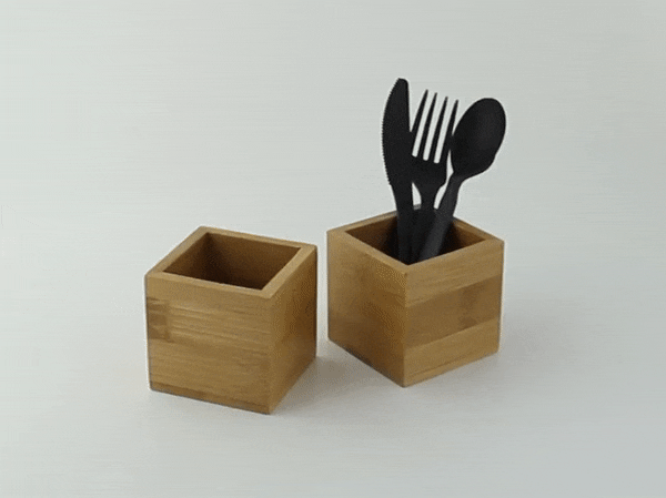 Portautensili in bambù - 6 cm x 6 cm x 6 cm - 10 unità