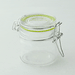 Mini vasetto in vetro con guarnizione in silicone verde - 100 ml - Ø 6,4 cm - H 7,1 cm - 24 unità