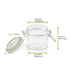 Mini vasetto in vetro con guarnizione in silicone verde - 100 ml - Ø 6,4 cm - H 7,1 cm - 24 unità - dimensions
