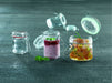 Mini vasetto in vetro con guarnizione in silicone nera - 150 ml - Ø 6,6 cm - H 9,1 cm - 24 unità