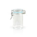 Mini vasetto in vetro con guarnizione in silicone azzurra - 65 ml - Ø 4,4 cm - H 8,1 cm - 24 unità