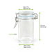 Mini vasetto in vetro con guarnizione in silicone azzurra - 65 ml - Ø 4,4 cm - H 8,1 cm - 24 unità - dimensions