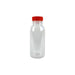 Bottiglia in plastica PET trasparente con tappo attaccato arancione - 250 ml - Ø 5,6 cm - H 15 cm - 270 unità
