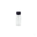 Bottiglia in plastica PET trasparente con tappo separato nero - 60 ml - Ø 3,5 cm - H 9,5 cm - 480 unità
