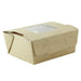 Scatola per insalata in cartone kraft marrone a doppia finestra - 400 ml - 11,5 cm x 9,8 cm x 4,5 cm - 360 unità