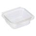 Vaschetta rettangolare trasparente in PLA con coperchio incernierato - 250 ml - 12,6 cm x 11,7 cm x 4,3 cm - 700 unità