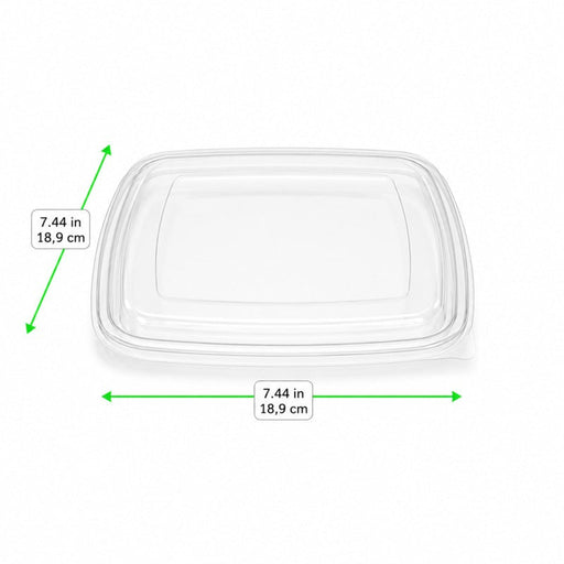 Coperchio in PET trasparente - 18,9 cm x 18,9 cm x 5 cm - Compatibile con 210BPUS18BR, 210BPUS18LM - 200 unità - dimensions