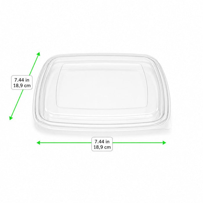 Coperchio in PET trasparente - 18,9 cm x 18,9 cm x 5 cm - Compatibile con 210BPUS18BR, 210BPUS18LM - 200 unità - dimensions