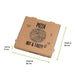 Scatola per pizza in cartone marrone con decoro "Hot and Tasty" - 26 cm x 26 cm x 4 cm - 100 unità - dimensions