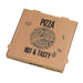 Scatola per pizza in cartone marrone con decoro "Hot and Tasty" - 40 cm x 40 cm x 4 cm - 100 unità