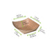 Vaschetta a barchetta in cartone kraft marrone antigrasso con PE - 100 ml - 12 cm x 8,8 cm x 3 cm - 1000 unità - dimensions