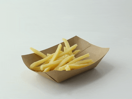 Vaschetta a barchetta in cartone kraft marrone antigrasso con PE - 300 ml - 16,4 cm x 12 cm x 3,2 cm - 1000 unità