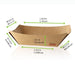 Vaschetta a barchetta in cartone kraft marrone antigrasso con PE - 300 ml - 16,4 cm x 12 cm x 3,2 cm - 1000 unità - dimensions