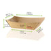 Vaschetta a barchetta in cartone kraft marrone antigrasso con PE - 800 ml - 21,5 cm x 16 cm x 5,2 cm - 500 unità - dimensions