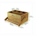 Portaposate in bambù a 4 scomparti - 22,6 cm x 14,8 cm x 10,7 cm - 2 unità - dimensions