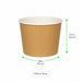 Bucket gigante in cartone kraft - 2700 ml - Ø 18,5 cm - H 14,5 cm - 216 unità - dimensions