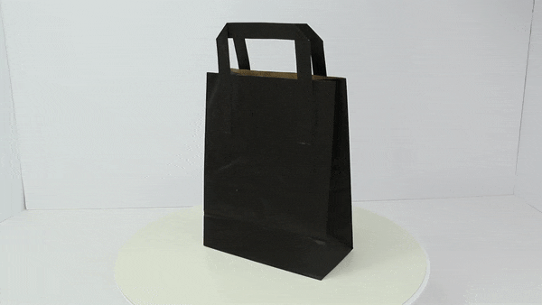 Shopper in carta kraft nera - 17,5 cm x 9 cm x 23 cm - 500 unità