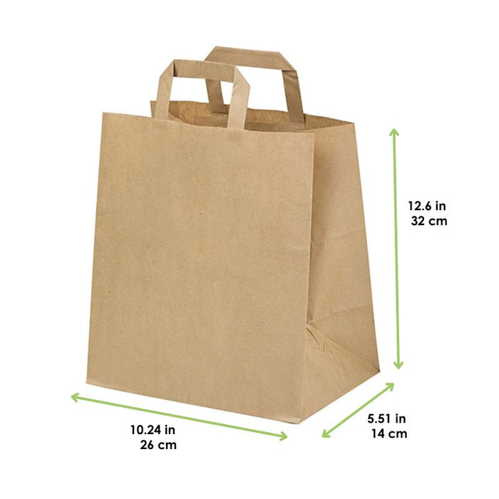 Shopper in carta kraft marrone - 26 cm x 14 cm x 32 cm - 250 unità