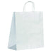 Shopper in carta bianca con manici in cordino - 27 cm x 13 cm x 32 cm - 200 unità