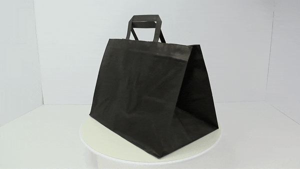 Shopper in carta kraft nera - 32 cm x 22 cm x 24 cm - 250 unità