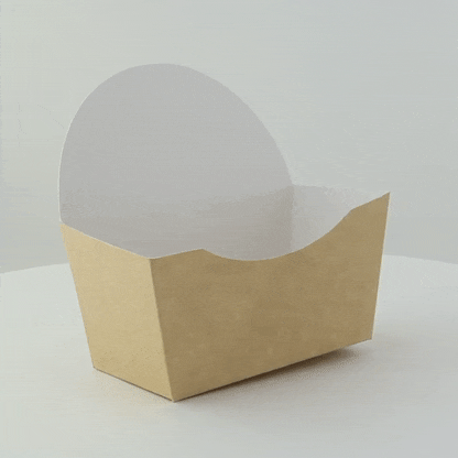 Confezione in cartone kraft per hamburger con interno bianco - 13,5 cm x 7,3 cm x 13 cm - 200 unità