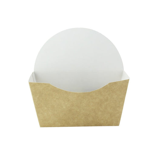 Confezione in cartone kraft per hamburger con interno bianco - 13,5 cm x 7,3 cm x 13 cm - 200 unità