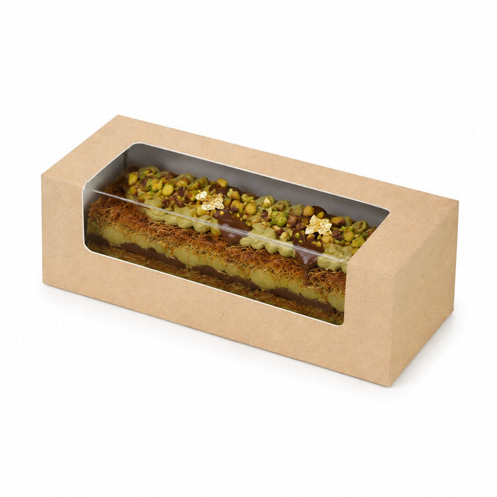 Scatola in cartone con finestra in PET per éclair o macarons - 15 cm x 6 cm x 5 cm - 250 unità