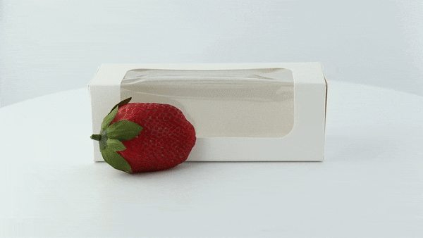 Scatola in cartone con finestra per éclair o macarons - 15 cm x 6 cm x 5 cm - 250 unità