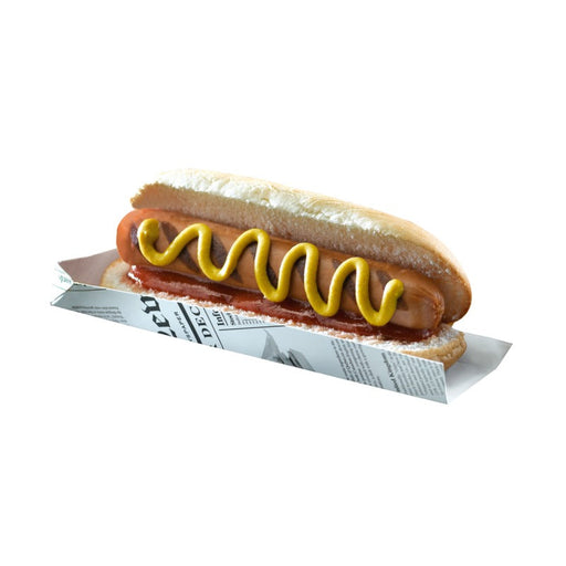 Supporto per hot dog in cartone con stampa Giornale - 18 cm x 4 cm x 1,9 cm - 1000 unità