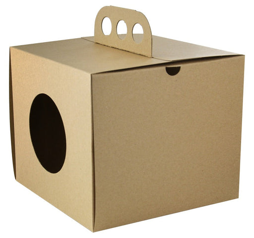 Scatola da asporto in cartone kraft marrone "Coup de poing" - 17,6 cm x 17,6 cm x 15 cm - 100 unità