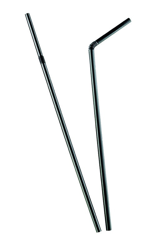 Cannuccia pieghevole in plastica PP nera - Ø 0,5 cm - H 24 cm - 10000 unità