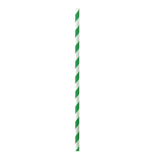 Cannuccia da cocktail in carta verde/bianca - Ø 0,6 cm - H 14,5 cm - 3000 unità