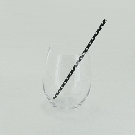 Cannuccia in carta a pois nera - Ø 0,6 cm - H 19,7 cm - 3000 unità
