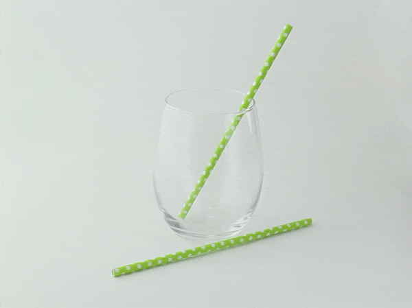 Cannuccia in carta a pois verde lime - Ø 0,6 cm - H 19,7 cm - 3000 unità