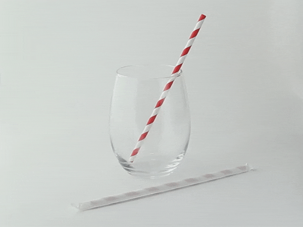 Cannuccia in carta rossa/bianca imbustata singolarmente - Ø 0,6 cm - H 19,7 cm - 3000 unità